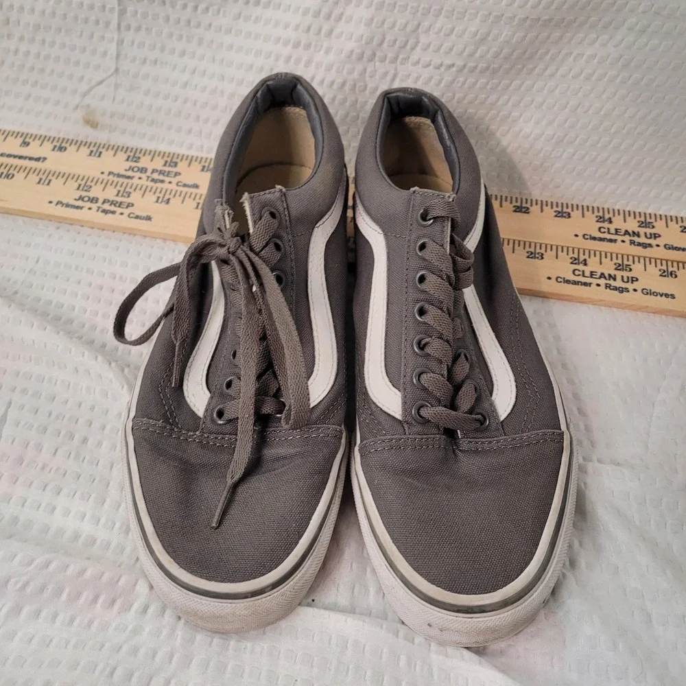 Vans Old‎ Skool Charcoal Gray Canvas Low Top Skate Shoes Mens 8 Womens 9.5